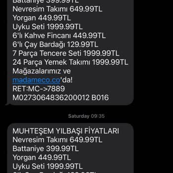 Madame Coco SMS İptali Yapılmıyor, Mesaj Yağmuru Bitmiyor!