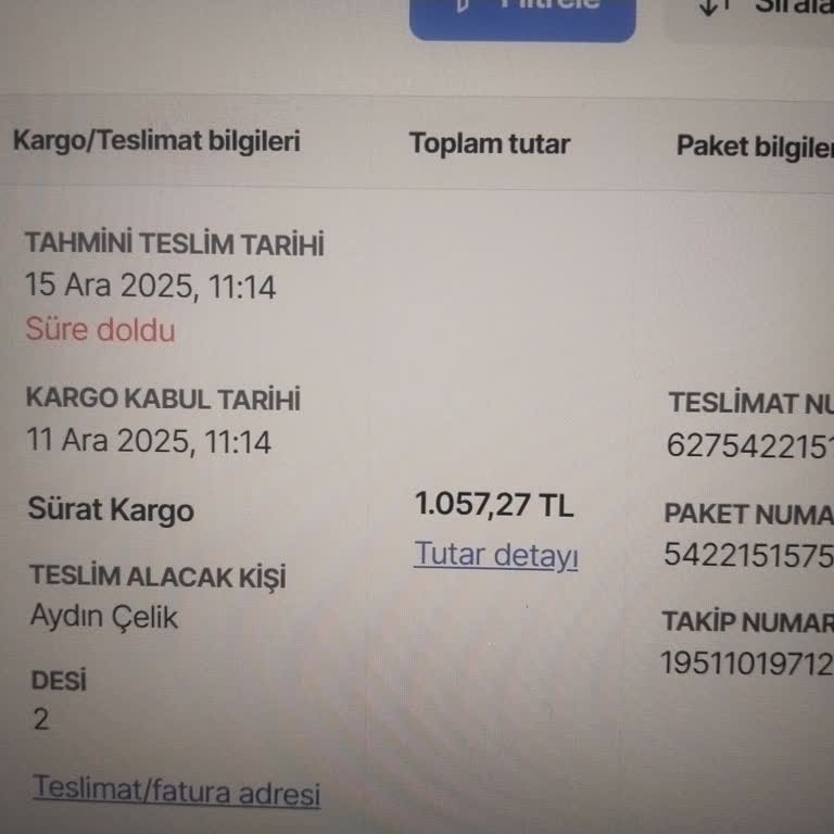 Sürat Kargo Teslimat Gecikmesi Ve Müşteri Hizmetlerinde İletişim Sorunu