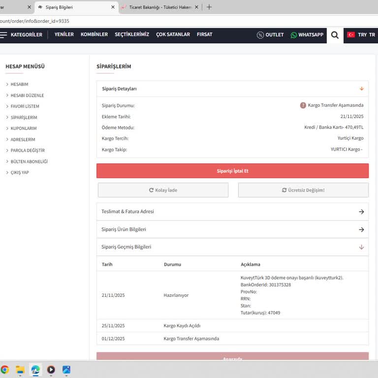 Siparişim Teslim Edilmedi İletişim Kuramıyorum Paramı Geri İstiyorum
