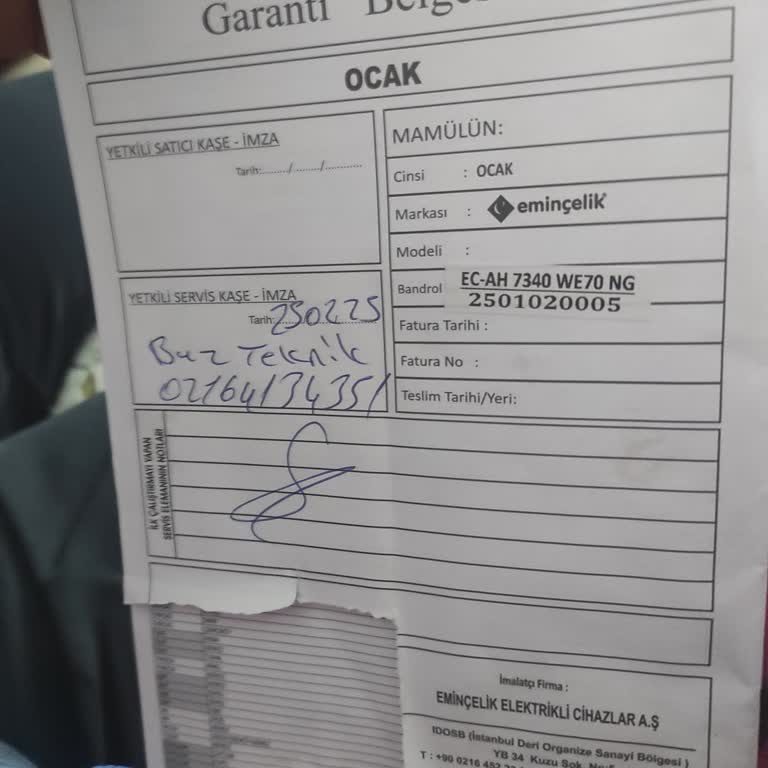 Eminçelik Ankastre Ocakta Tekrarlayan Arıza Ve Yetersiz Servis Desteği