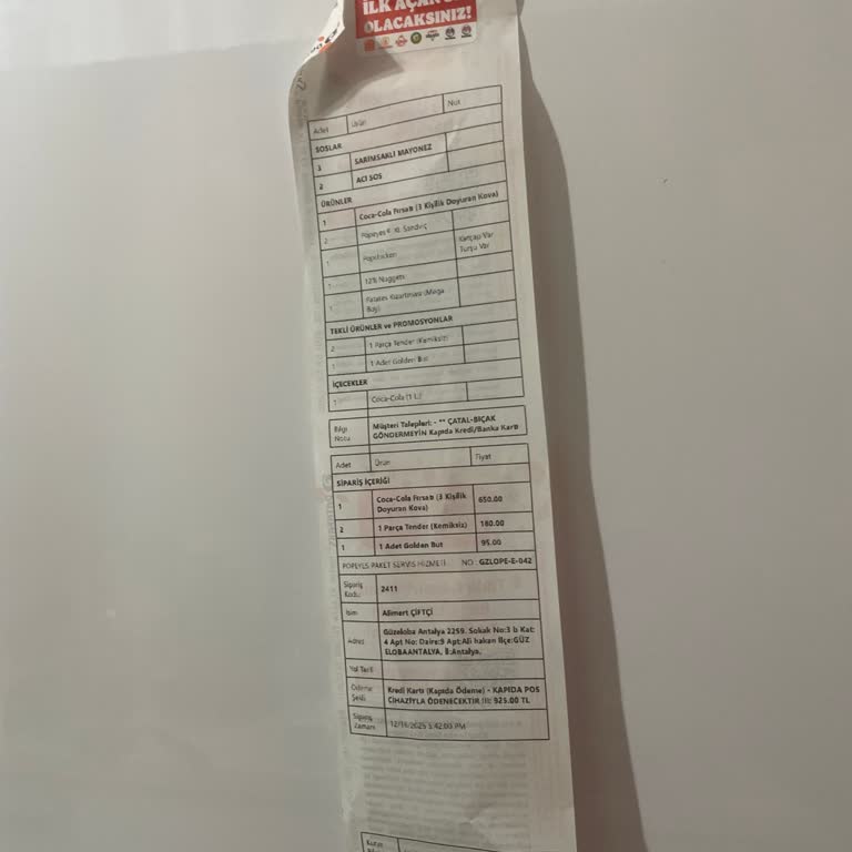 Yanlış Ve Eksik Sipariş Mağduriyeti