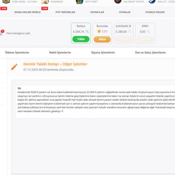 Klassgame.com Hesabım Sebepsiz Kapatıldı, Bakiyeme El Konuldu Ve Çözüm Sunulmuyor