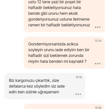 Eksik Gönderilen Ürün Ve Yetersiz Satıcı İletişimi Nedeniyle Mağduriyet