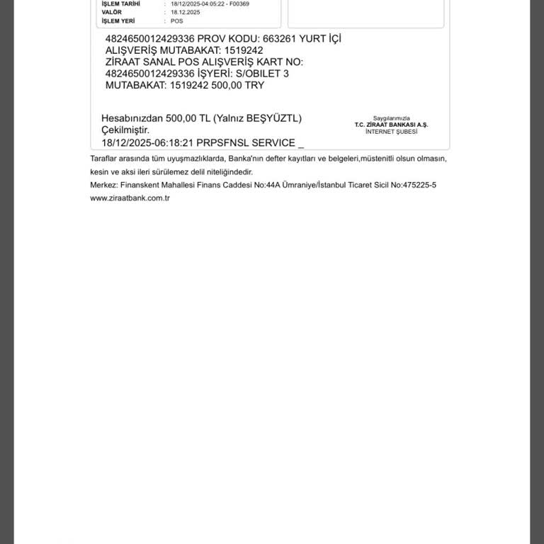 Alınamayan Biletin Ücreti Kartımdan Çekildi İade Ve Açıklama Bekliyorum