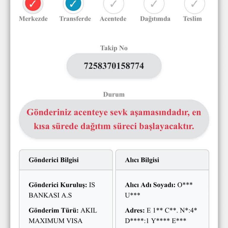 Kredi Kartım 3 Haftadır Teslim Edilmedi, Bilgilendirme Yapılmıyor