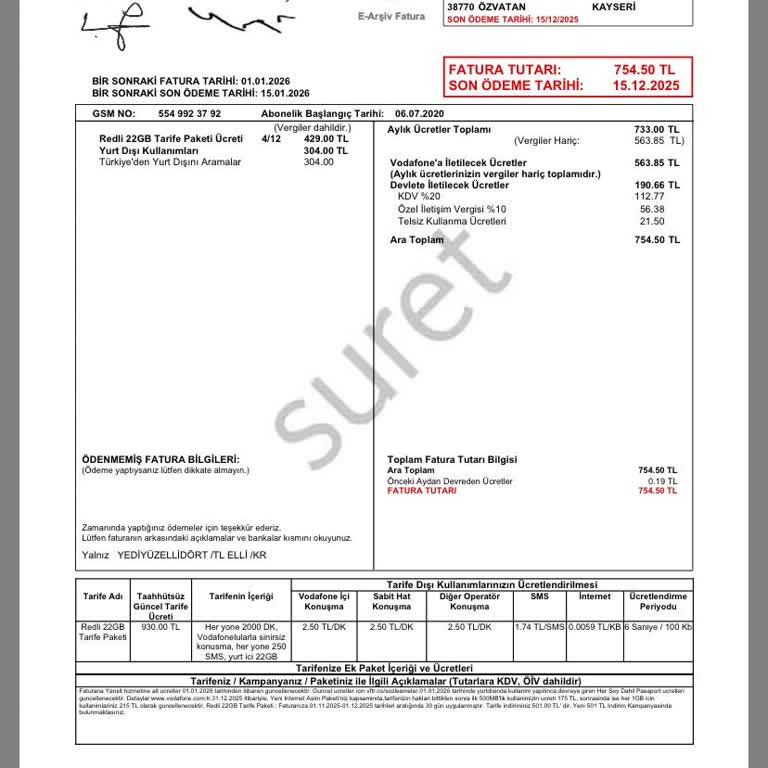 Yurt Dışı Konuşma Hakkı Olmasına Rağmen Ekstra Ücret Yansıtıldı