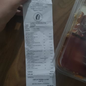 Mustaç Gross Market'te Bayat Ve Kalitesiz Bir Ürünün Müşteriye Sunulması