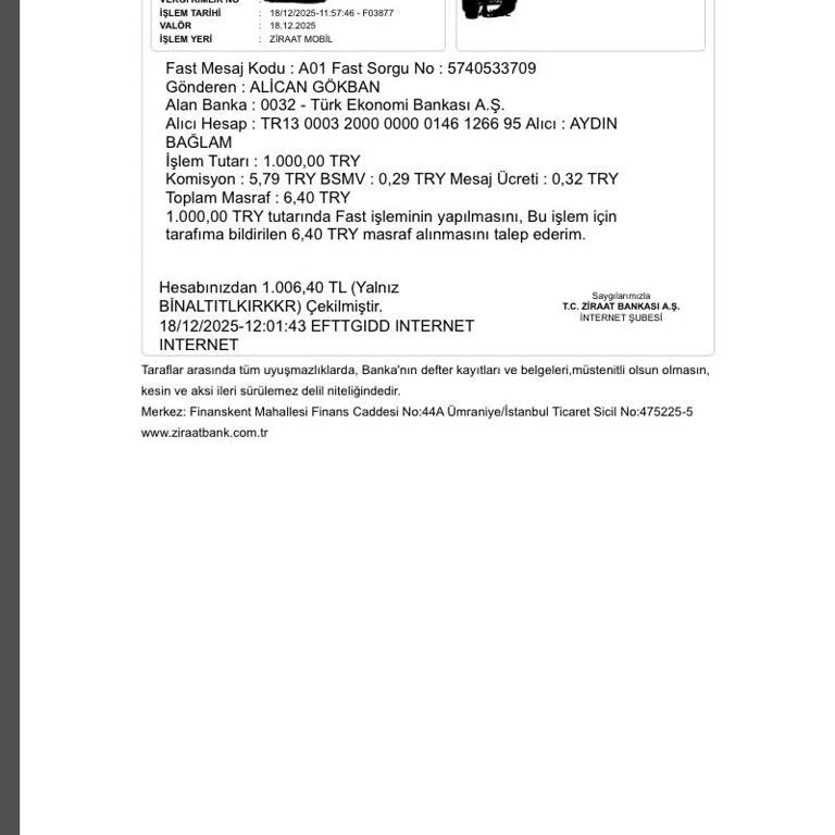 Hesabımdaki 1000 TL İzinsiz Kullanıldı, Müşteri Hizmeti İlgisiz