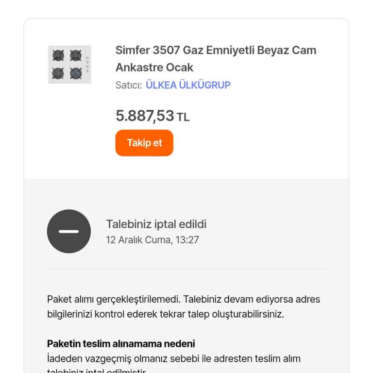 Ülkea | Ülkü Konsept Eksiksiz İade Edilen Üründe Haksız Eksik Parça İddiası Ve İade Reddi!