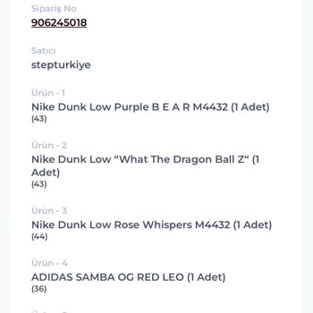 Step Markası Siparişimde 4 Ayakkabı Kayıp Ücret İadesi Talep Ediyorum