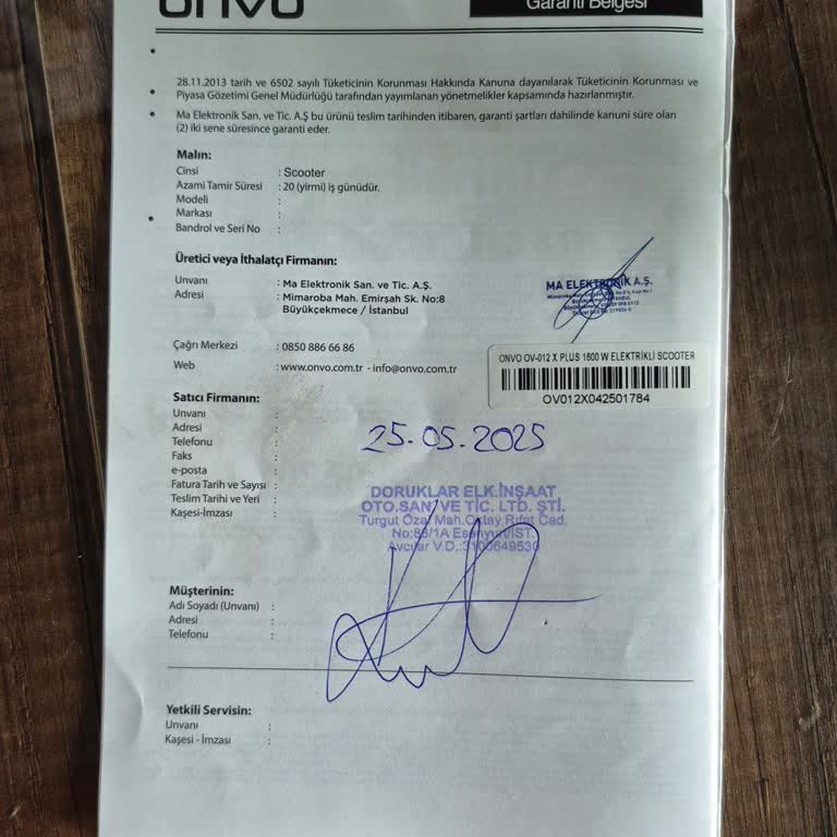 Onvo Scooter Tamiri İçin Haftalardır Parça Bekliyorum, Çözüm Ve Destek Yok