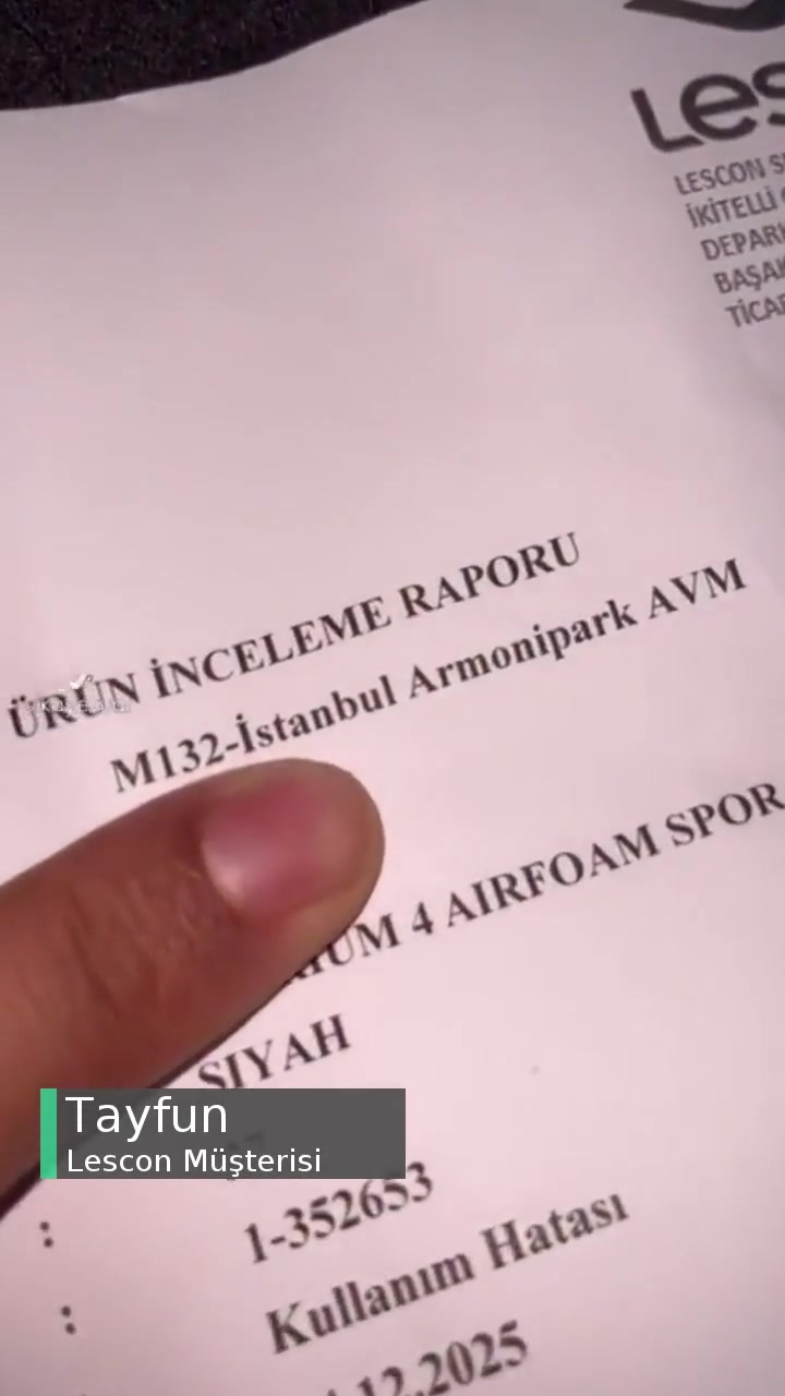 Lescon Ayakkabı Üretim Hatasını "Kullanıcı Hatası" Diyerek Reddetti! videonun kapak resmi