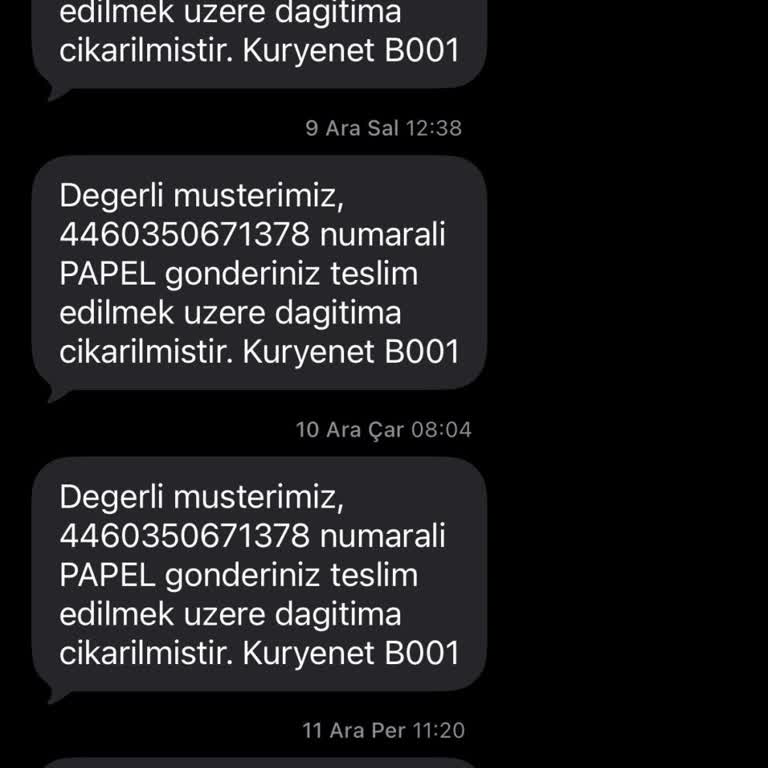 Kuryenet Tarafından Teslim Edilmeyen Kartlarım Nedeniyle Yaşadığım Mağduriyet