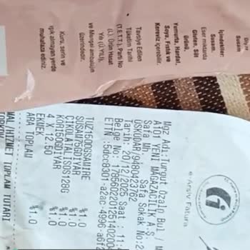 A101 Almış Olduğumuz Gıda Ürününün Bantlı Olması