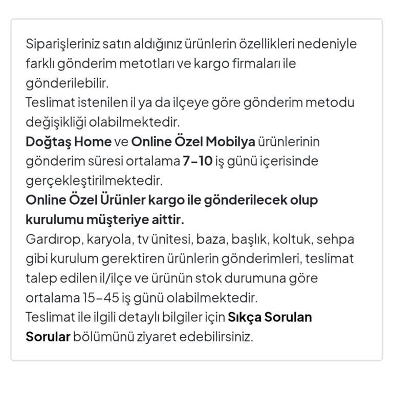 Doğtaş'tan Sipariş Verdiğim Şifonyer Aylarca Teslim Edilmedi