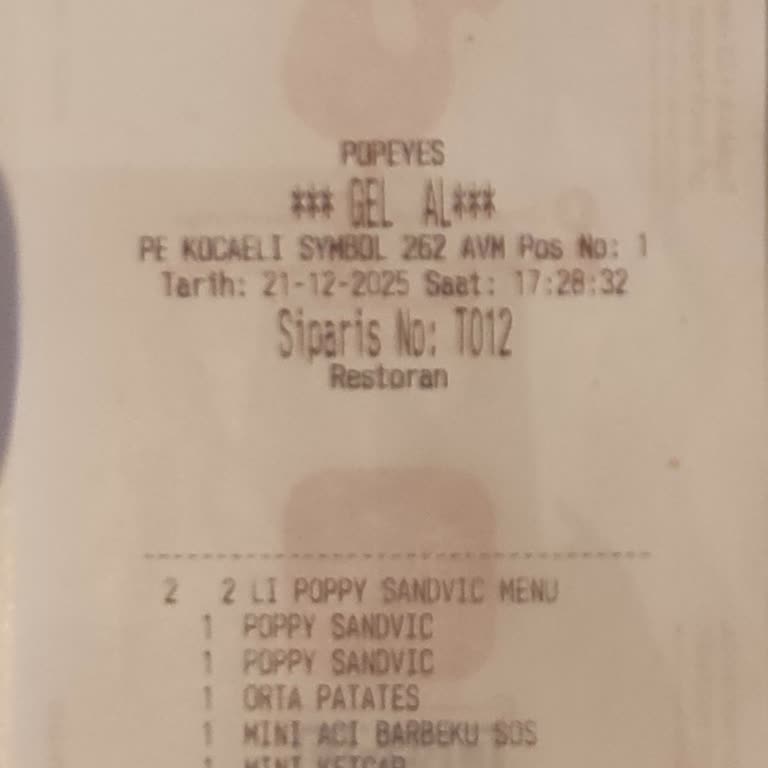 Popeyes Symbol AVM'de Sipariş Karmaşası Ve İlgisiz Personel