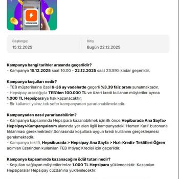 Hepsipay Kredi Kampanyasında Kupon Hakkım Dosya Masrafı Nedeniyle Tanımlanmadı!