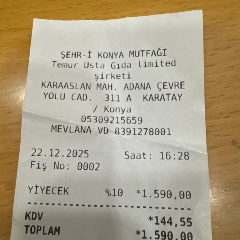Şehri Konya Mutfağı’nda Yüksek Fiyat Ve Beklentiyi Karşılamayan Hizmet Deneyimi