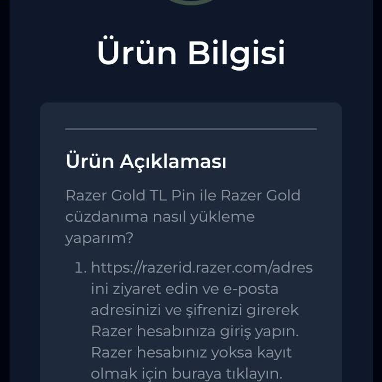 4.200 TL’lik Razer Gold Epin Kodlarım Teslim Edilmedi, İletişimden Yanıt Alamıyorum