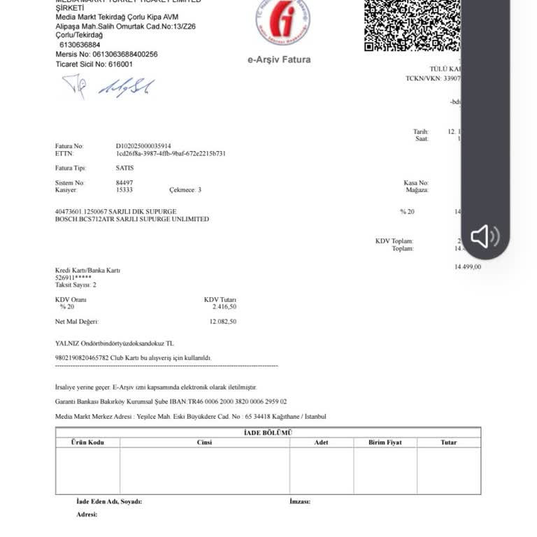 Bosch Unlimited 7 Süpürgede Pil Performansı Sorunu Ve Değişim Talebinin Reddedilmesi