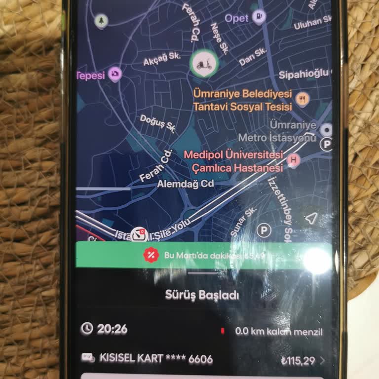 Martı Uygulaması Sürüşü Sonlandırmadı Fazla Ücret Yansıtıldı