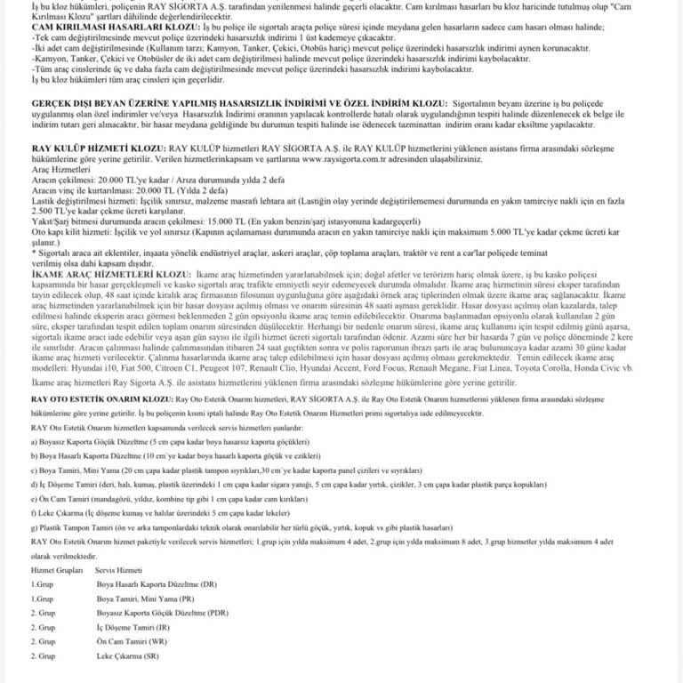 İkame Araç Hakkımın Sağlanmaması Ve Sözleşme Yükümlülüklerinin Yerine Getirilmemesi