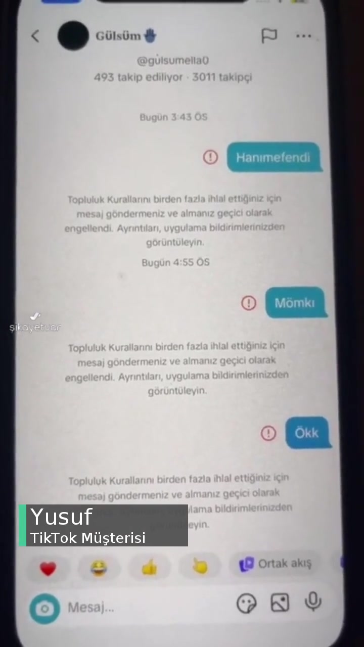TikTok Mesaj Engeli Yedim videonun kapak resmi