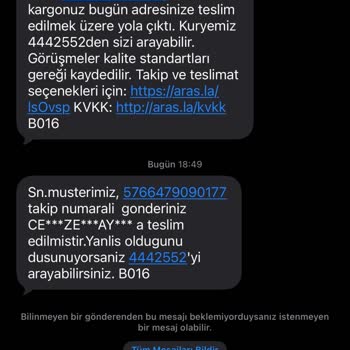 Aras Kargo Demetevler Şubesinde Tekrarlanan Yanıltıcı Teslimat Bildirimi