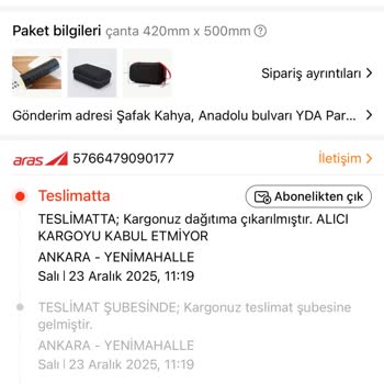 Aras Kargo Demetevler Şubesinde Tekrarlanan Yanıltıcı Teslimat Bildirimi