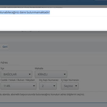 E-Devlet’te İSKİ Abonelik Başvurusu Daire Bulunamadı Hatası