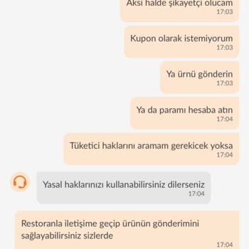 Trendyol GO’da Eksik Hamburger Ve Yetersiz Kupon İadesi
