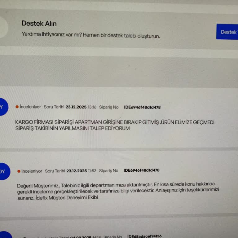Teslim Edilmemiş Matkap İçin Ücret İadesi Ve Yeniden Teslimat Talebi