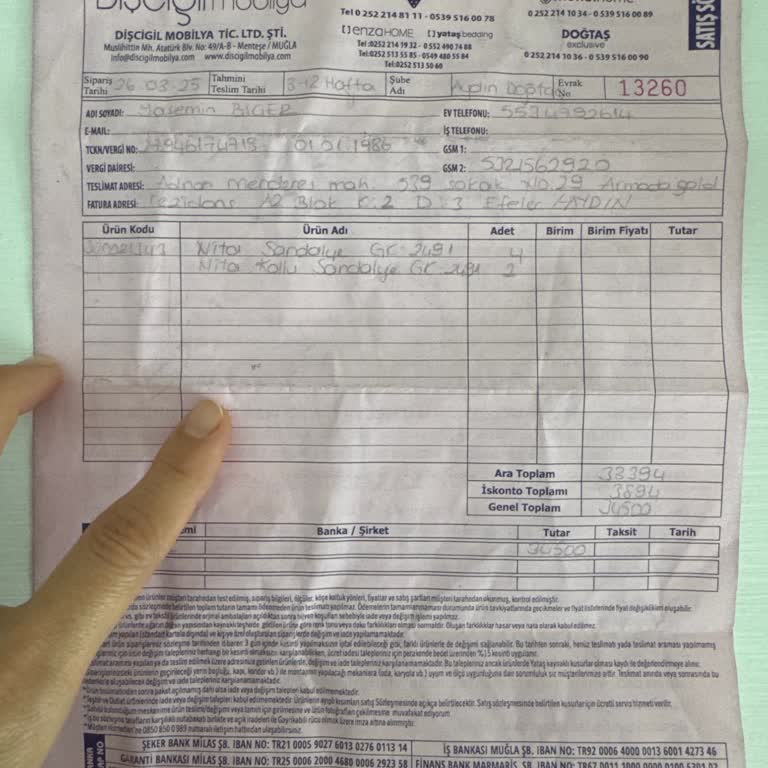 Doğtaş'tan Sandalyelerin Gecikmeli Teslimatı Ve Kırık Parça Sorunu