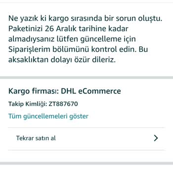 Teslimat Bilgisi Olmadan Ürün İade Edildi