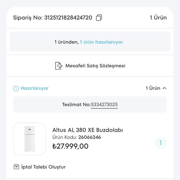 A101 İnternet Sitesinde Buzdolabı Siparişimin Gecikmesi Ve Bilgi Eksikliği