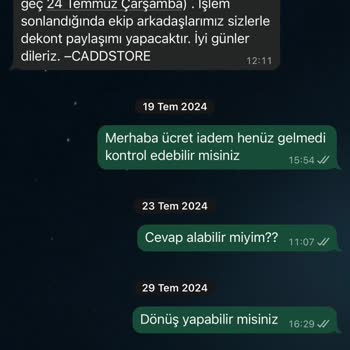 Caddstore’da İade Ücreti Geri Ödenmedi Ve Yanıt Alınamıyor