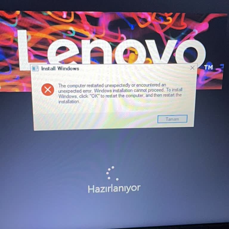 Lenovo Ideapad S145-15AST Sıfırlama Sonrası Windows Kurulamadı Destek Talebi