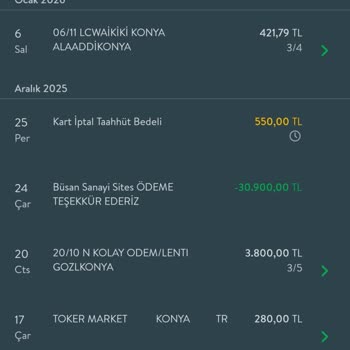 Kapatılan Kartta 550 TL Ücret Talebine İtiraz