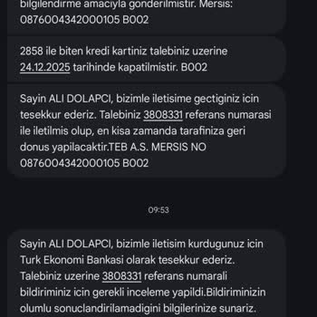 Kapatılan Kartta 550 TL Ücret Talebine İtiraz