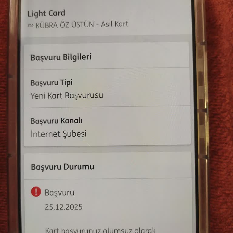 Borçsuz Olmasına Rağmen ING Bank'tan Kredi Kartı Başvurusunun Sürekli Red Edilmesi