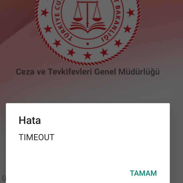 Adalet Bakanlığı Sincan Açık Cezaevi E-Görüş Uygulamasında Sürekli Time Out Hatası