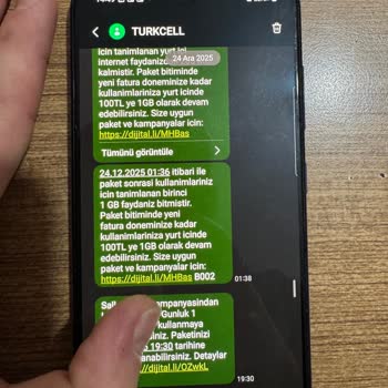 Turkcell Hattıma Arka Arkaya 4 Kez 1 GB Ek Paket Tanımlanması Ve Haksız Ücretlendirme
