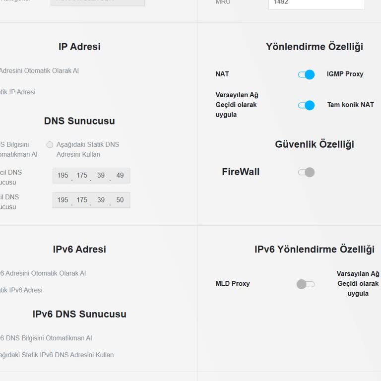 ZyXEL DX3300-T1 Modemde DNS Ve Gelişmiş Ağ Ayarları Kısıtlanıyor