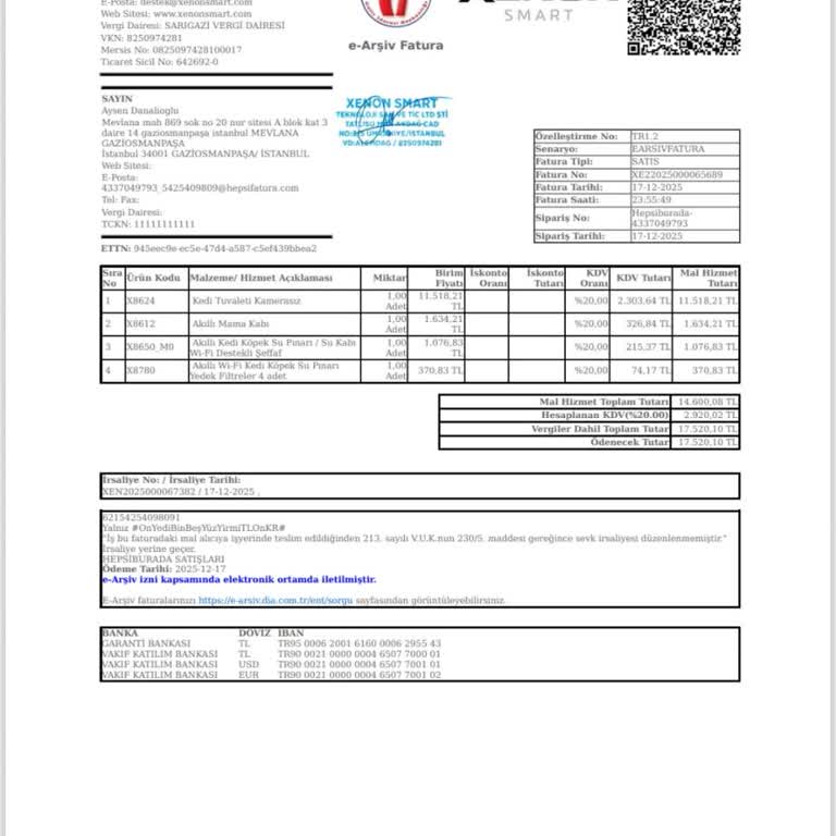 Xenon Smart Akıllı Su Kabı Yedek Su Geçiş Borusu Bulunamıyor