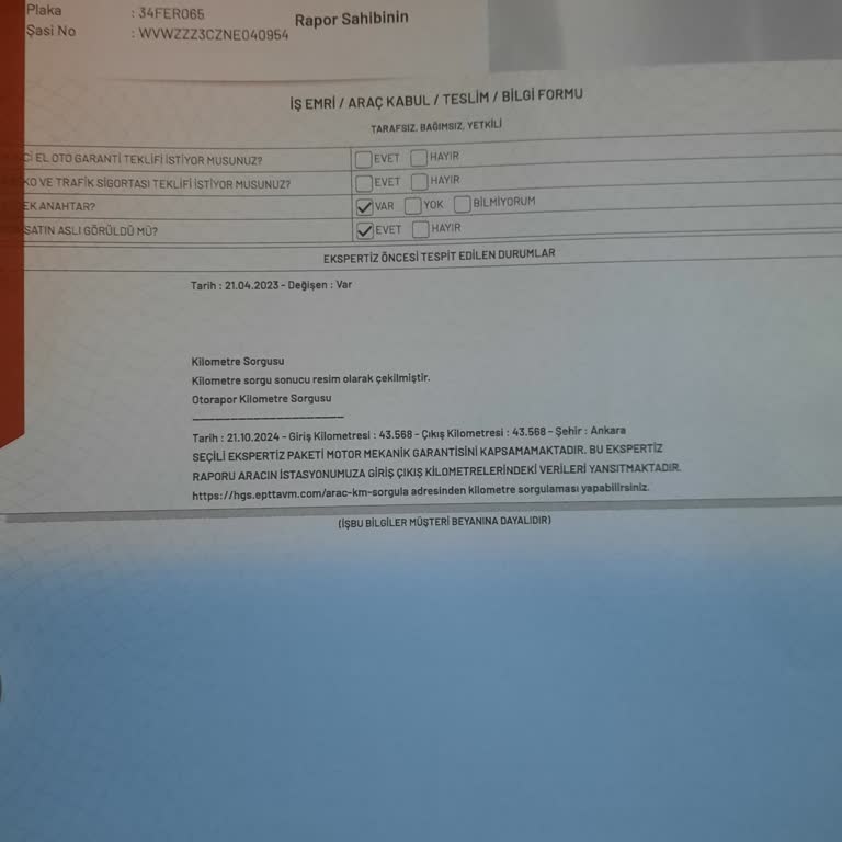 Otorapor Arnavutköy Şubesi Ekspertiz Raporunda Ağır Kaza Ve Hava Yastığı Değişimini Gizledi