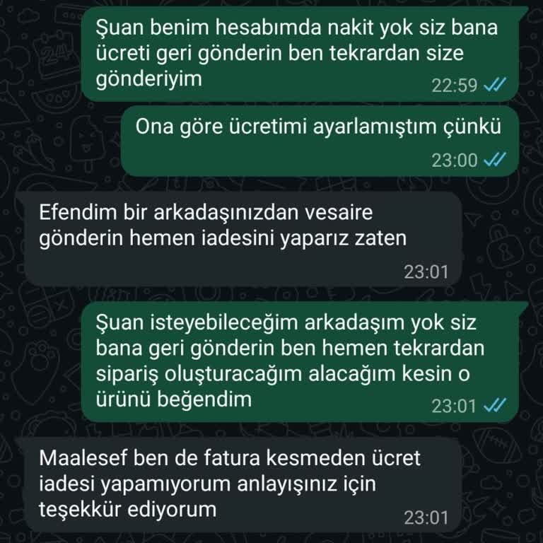 Ödeme Gönderildiği Halde Sipariş Kabul Edilmiyor Ve Para İadesi Yapılmıyor