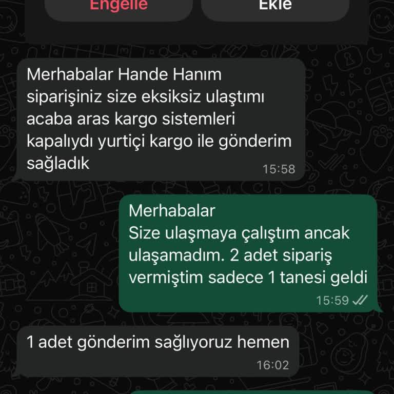 Eksik Ürün Gönderimi İçin Hızlı Çözüm Talebi