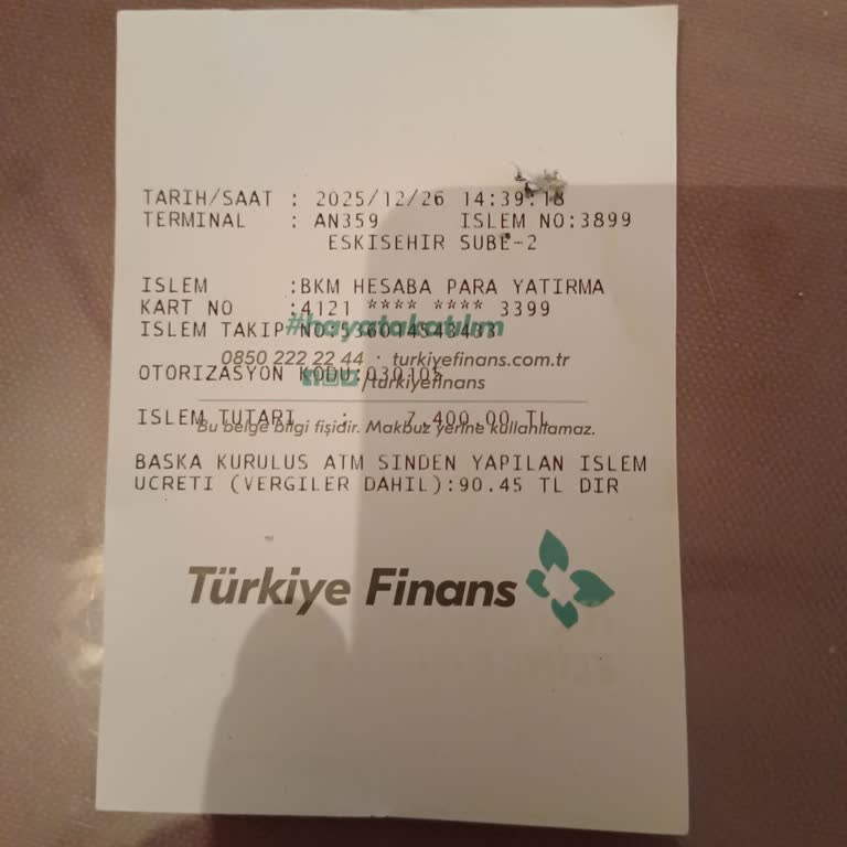 Morpara Hesabına Yatırılan 7.400 TL ATM’de Görünmüyor Ve Destek Yetersiz
