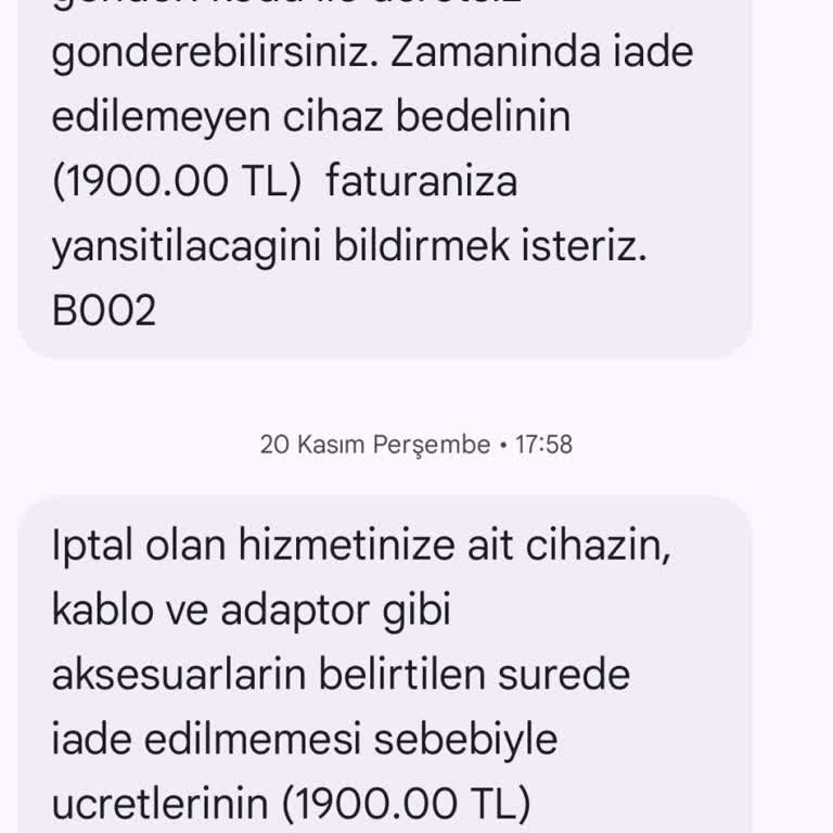 Tekrar Gönderilen Modem Nedeniyle Ödenen 250 TL Kargo Ücretinin İadesi Talebi
