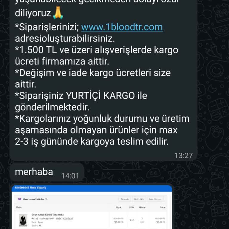 Gönderilmeyen Hırka İçin İade Talebi